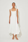 Jovie | Women's Flowing Midi Dress with Adjustable Straps and Flared Hem