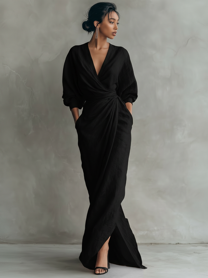 Katherine | Minimalist V Neck Sleeveless Casual Maxi Dress