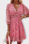 Jolie | Women's Floral Dress with Puff Sleeves and A-Line Silhouette