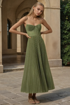 Sonya | Sculpted Pleated Maxi Dress
