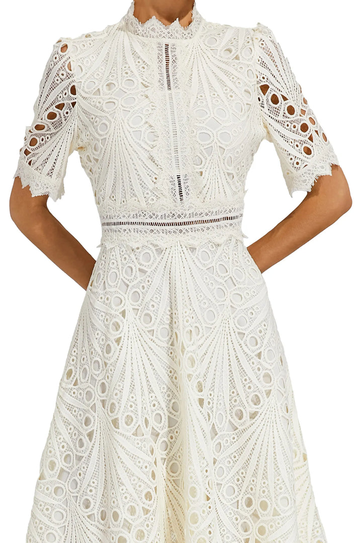 Gabriella | Elegant Lace Midi Dress for Weddings and Special Occasions