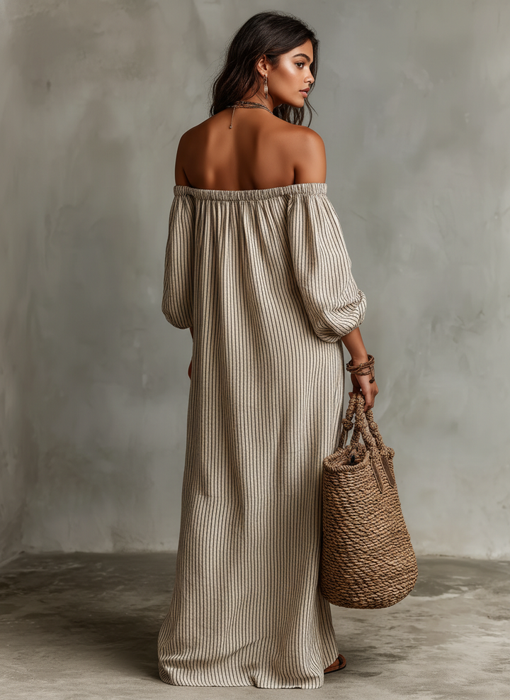 Jacqueline | Vacation Off Shoulder Long Sleeve Maxi Dress
