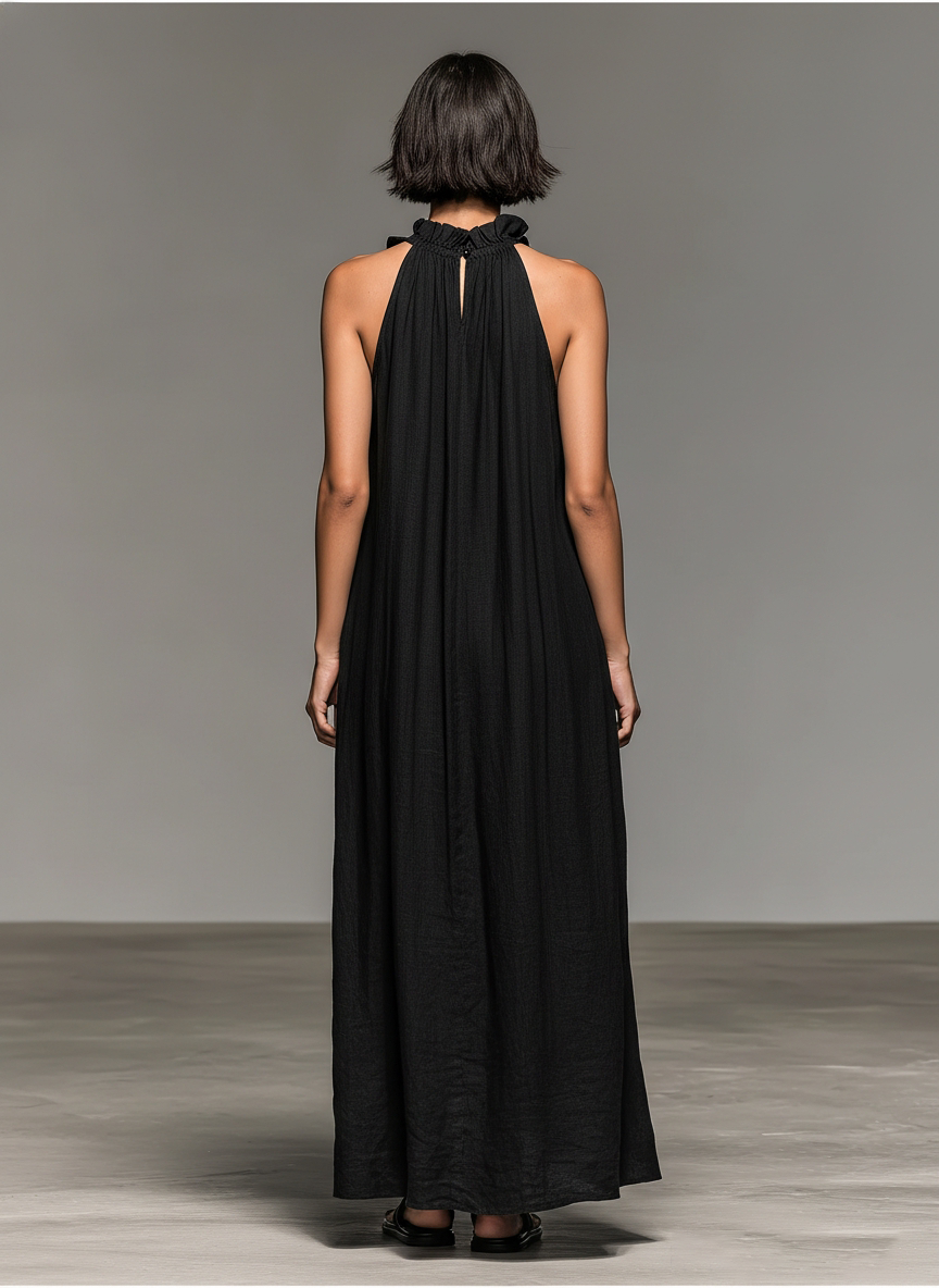 Jennifer | Sleeveless Ruffle Detail Casual Maxi Dress