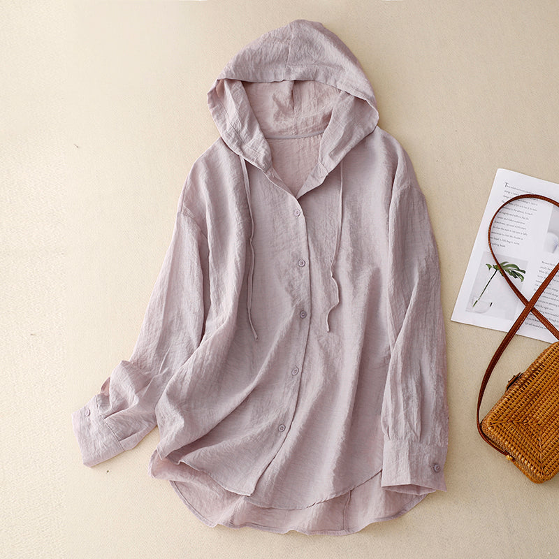 Sylvie | Lightweight Hoodie with Button Closure