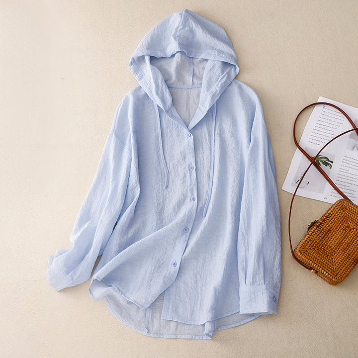 Sylvie | Lightweight Hoodie with Button Closure
