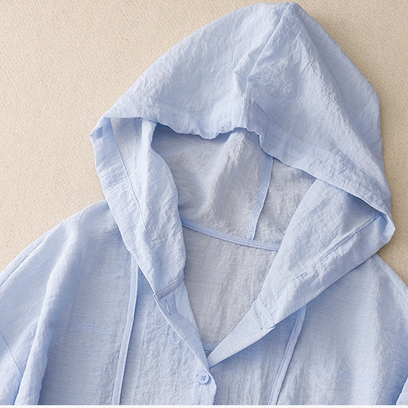 Sylvie | Lightweight Hoodie with Button Closure