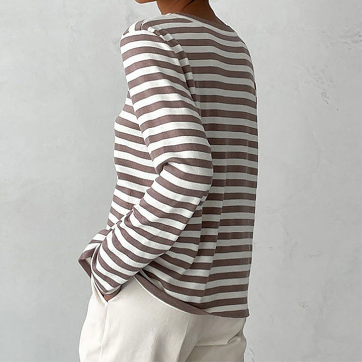 Aubrielle | Striped Summer T-Shirt with Short Sleeves
