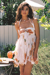 Women's Floral Chiffon Mini Dress with Short Sleeves and Flowing Design