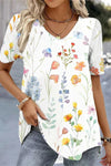 Camille | Striped V-Neck Top with Short Sleeves