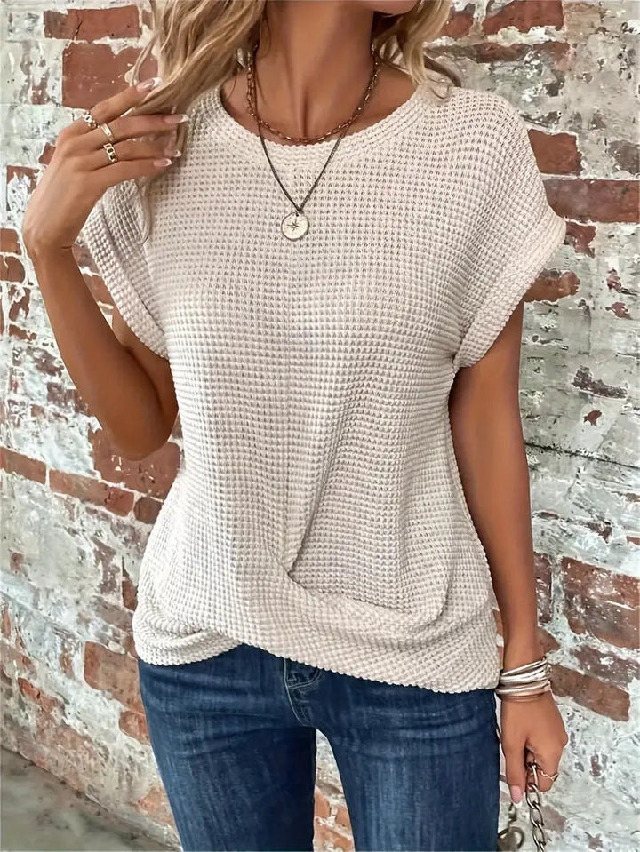 Hadley | Waffle Twist Tee — Modern, Versatile, Stylish