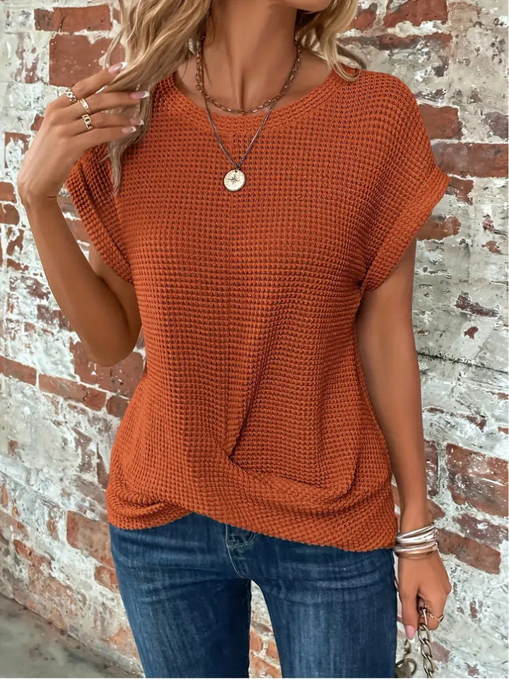 Hadley | Waffle Twist Tee — Modern, Versatile, Stylish