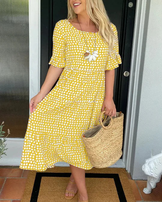Michele | Relaxed Midi Dress With Dots