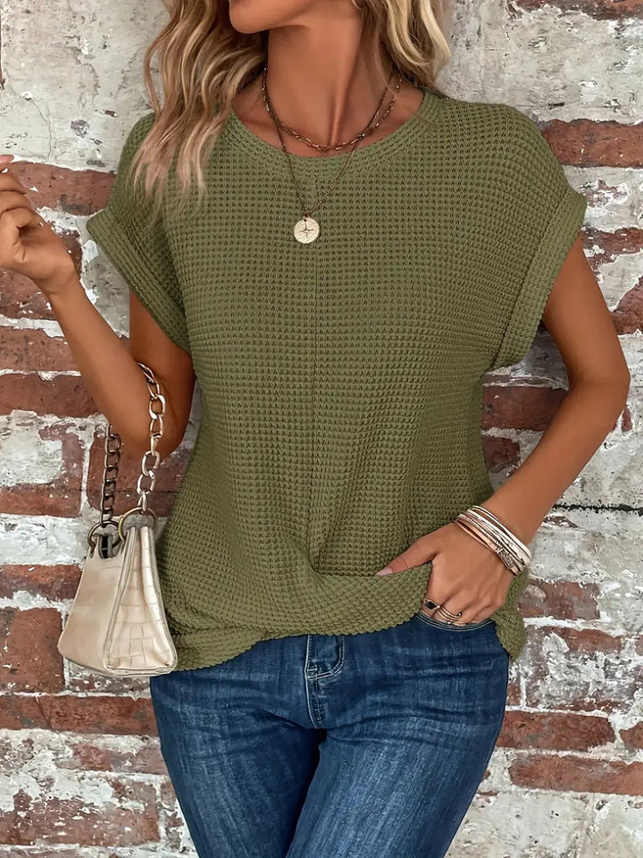 Hadley | Waffle Twist Tee — Modern, Versatile, Stylish