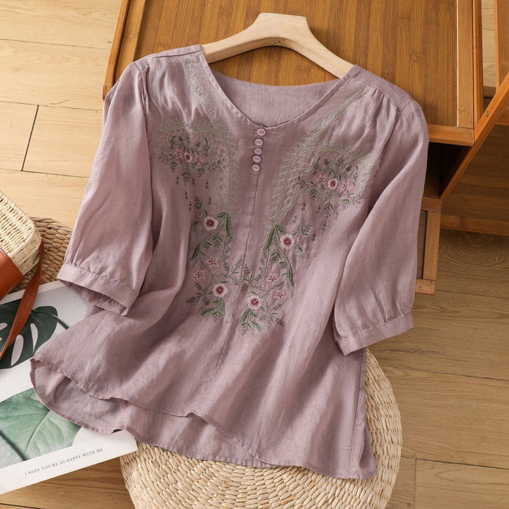 Cecily | Floral Relaxed Blouse with Lightweight Fabric