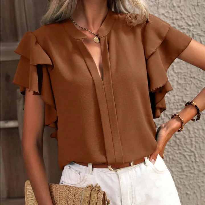 Marlowe | Blouse with Ruffle Sleeves and Lightweight Fabric