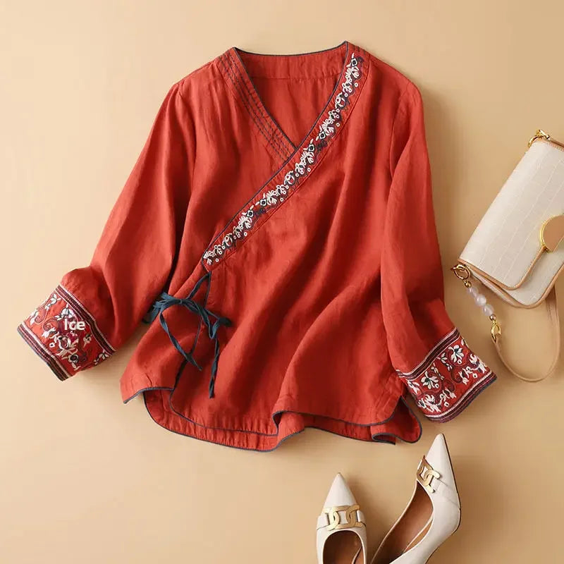 Solea | Patterned Blouse with Relaxed Fit