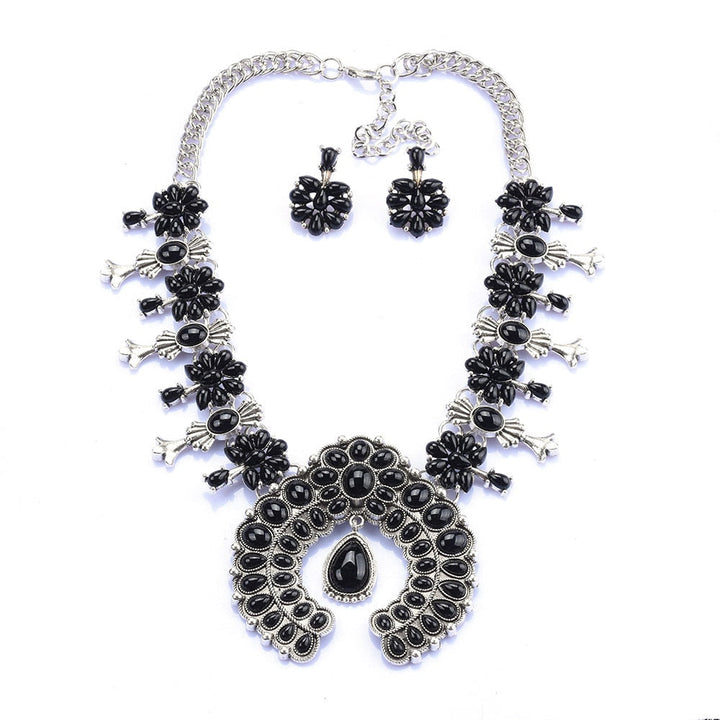 Zahara | Southwest-Inspired Turquoise Blossom Necklace Set