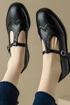 Vivian | Women's T-Strap Mary Jane Shoes Low Block Heel Buckle