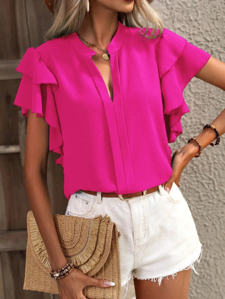 Marlowe | Blouse with Ruffle Sleeves and Lightweight Fabric