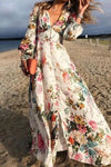 Sofia | Women's Floral Maxi Dress Long Sleeve Boho Beach Dress