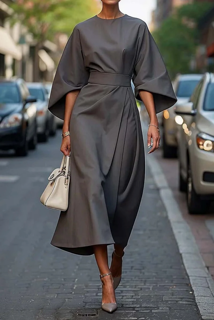 Stylish Lantern Sleeve Dress with Belt for Every Occasion