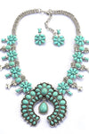 Zahara | Southwest-Inspired Turquoise Blossom Necklace Set