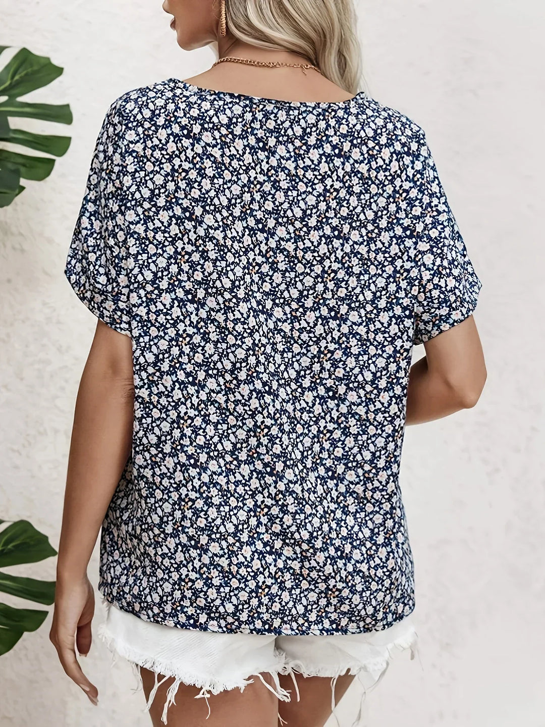 Lennox | Floral Print Blouse with Short Sleeves
