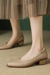 Cora | Women's Pointed Toe Block Heel Pumps Slip On Mid Heel Shoes