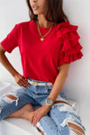 Linnea | Top with Ruffle Sleeves and Unique Design