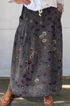 Ivy | Flower Art  Print Pocket Skirt
