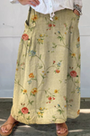 Mella | Retro Elegant Floral Art Elastic waistband Pocket Skirt