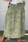 Jaizy | Retro Floral Art Elastic waistband Pocket Skirt
