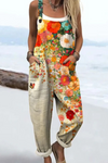 Dahlia | Women's Floral Jumpsuit with Vintage Design and Adjustable Straps