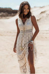 Women's Boho Printed Draped Dress with Flowy Design and Versatile Style