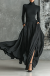 Elara | Women's Turtleneck and Pleated Skirt Set with Versatile Style and Easy Care