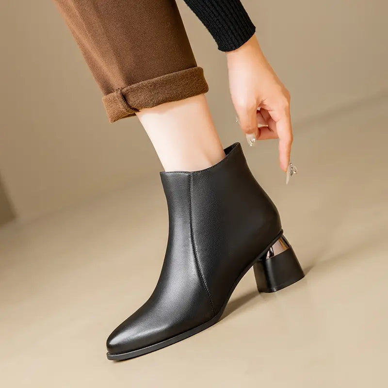 Nyla | Elegant Side-Zip Ankle Boots for Women