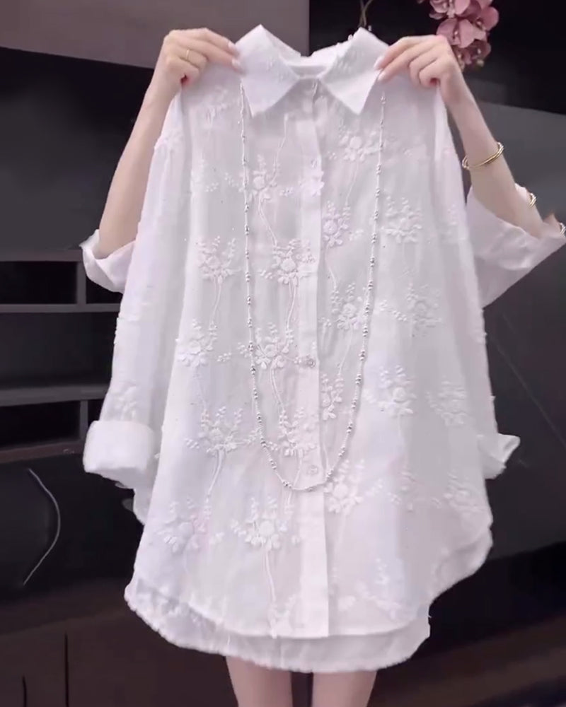 Merritt | Floral Shirt with Dropped Shoulders