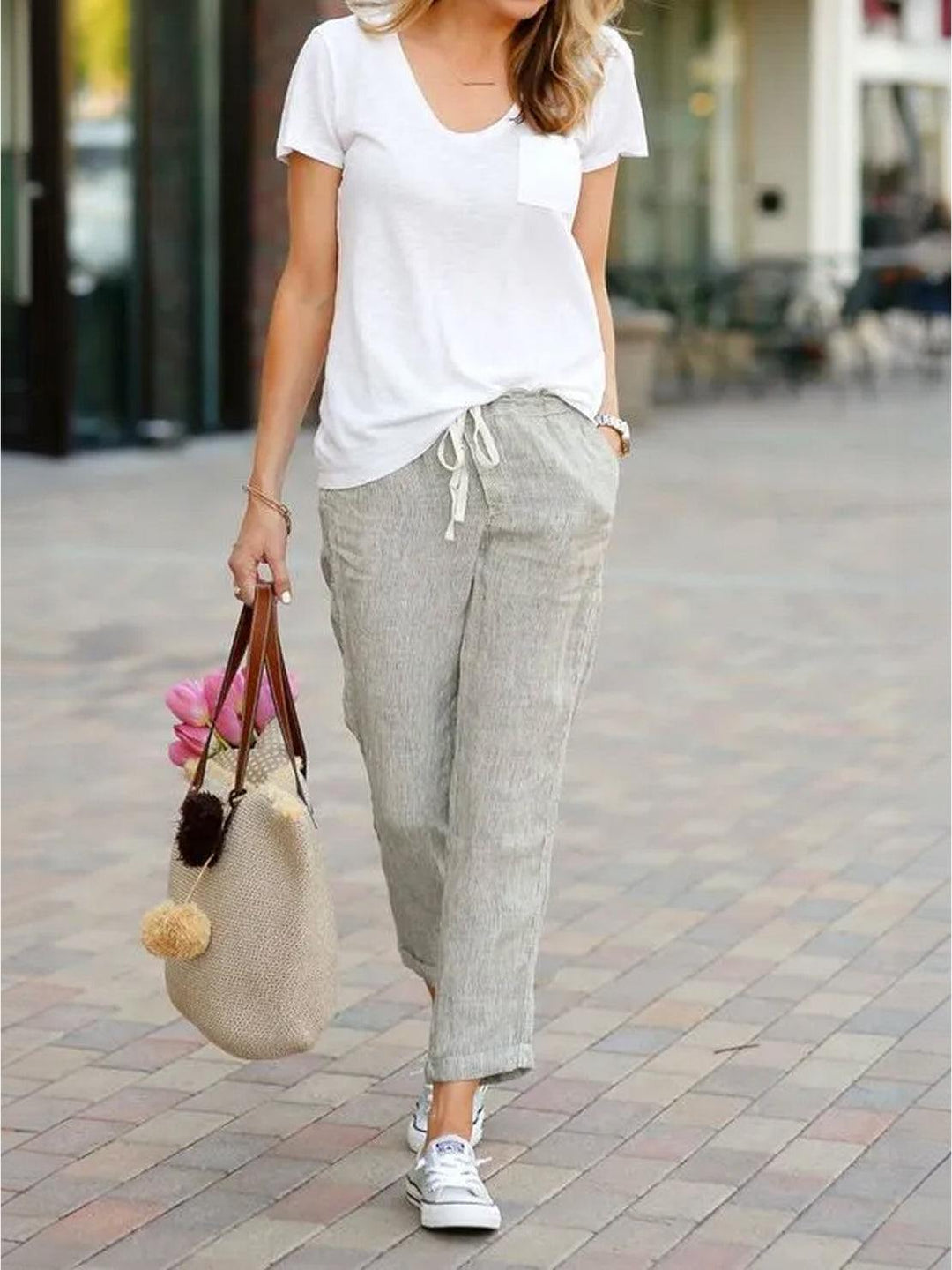 Phoenix | Drawstring Straight-Leg Trousers with Adjustable Waist and Versatile Fit