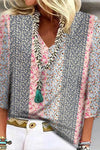Tatum | Floral Patchwork V-Neck Top