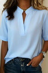 Serena | Women's V-Neck Short Sleeve Blouse Casual Summer Top