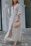 Camille | Women's Collared Belted Maxi Dress