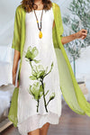 Reese | Women's Floral Print 2-Piece Dress Set with Sheer Overlay and Matching Design