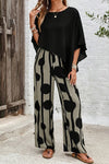 Parker | Women's 2 Piece Set with Batwing Top and Wide Leg Trousers