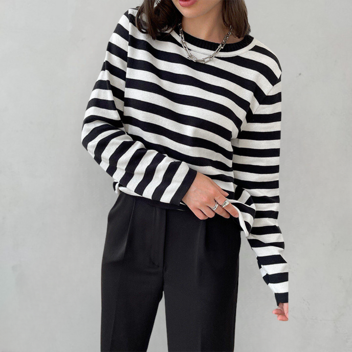 Aubrielle | Striped Summer T-Shirt with Short Sleeves