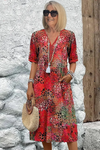 Arden | Women's Midi Dress with Vibrant Print and Flowy Design