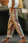 Zaria | Checkered Trousers with Relaxed Fit and Adjustable Waist