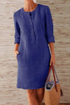 Felicia | Women's Button Front Shift Dress with Pockets