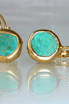 Azaria | Turquoise Stone Earrings with Gold Accents