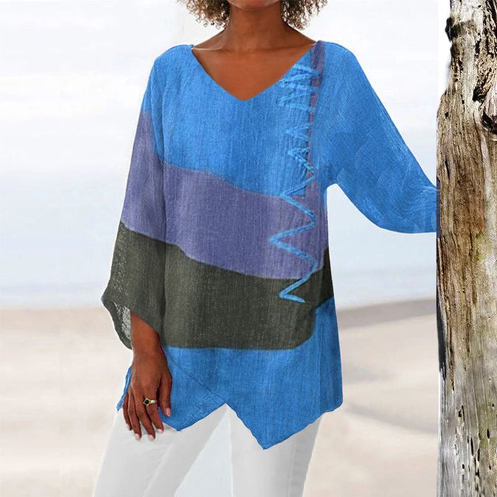 Sabrina | Long Shirt with V-Neck and Relaxed Fit