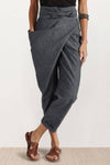 Cora | Cropped Tapered Trousers with High Waist and Wrap Front